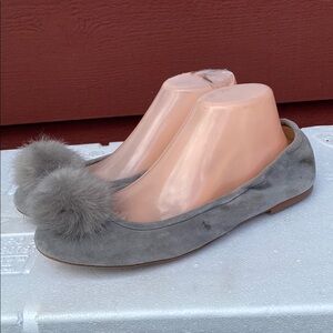 Sam Edelman Gray Pom Pom Flats